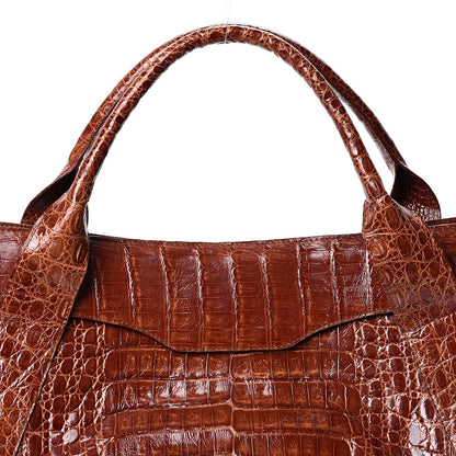 Nancy Gonzalez Crocodile Top Handle Tote Brown 6 of 9