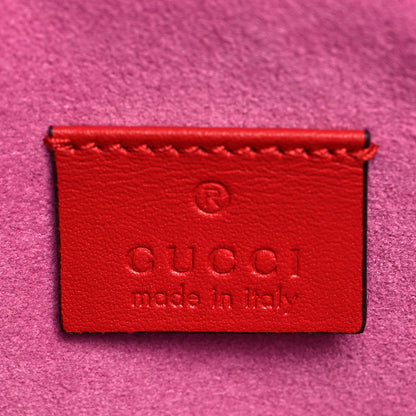 Gucci GG Supreme Monogram Bosco Patch Zip Pouch Beige Malva Hibiscus Red 6 of 9