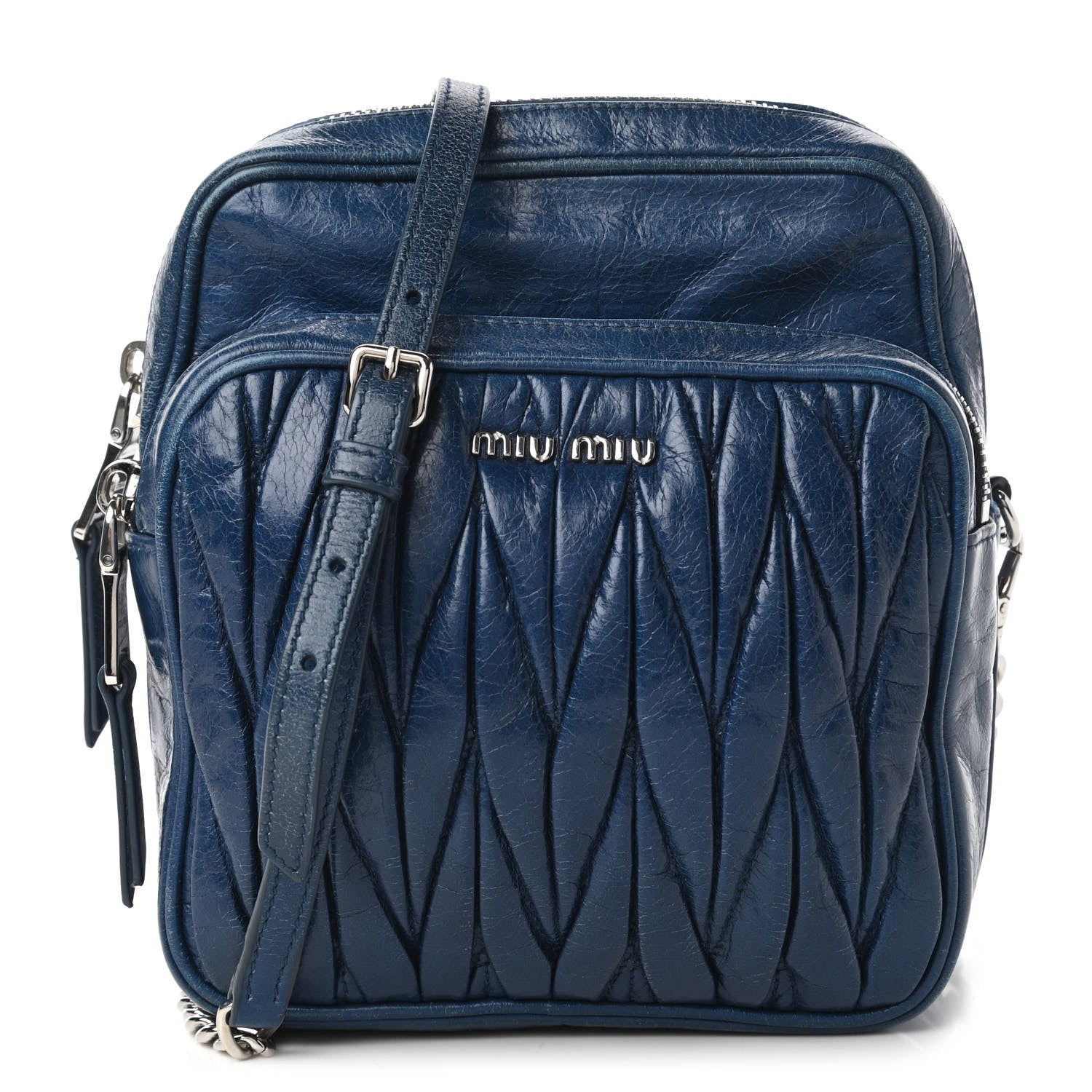 Miu Miu Matelasse Lux Crossbody Cobalto 1 of 10