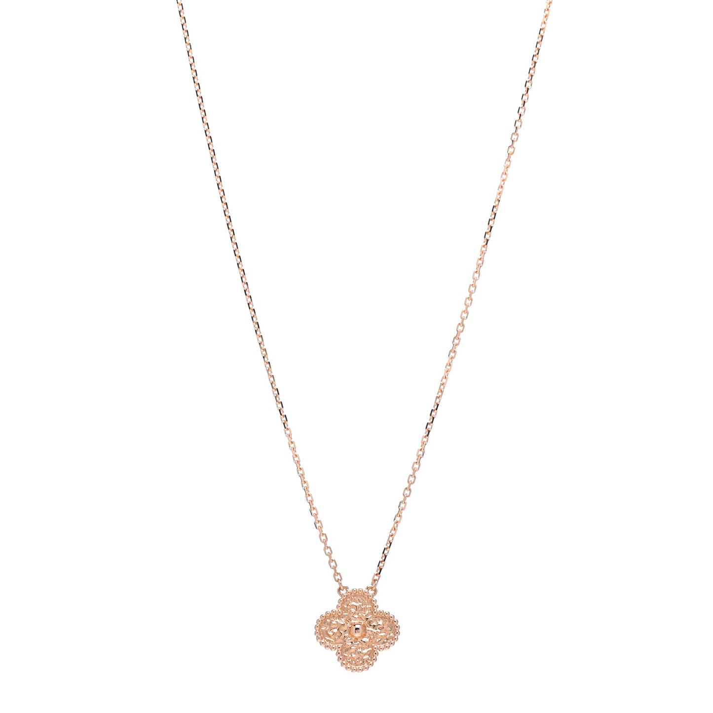 18K Rose Gold Vintage Alhambra Pendant Necklace
