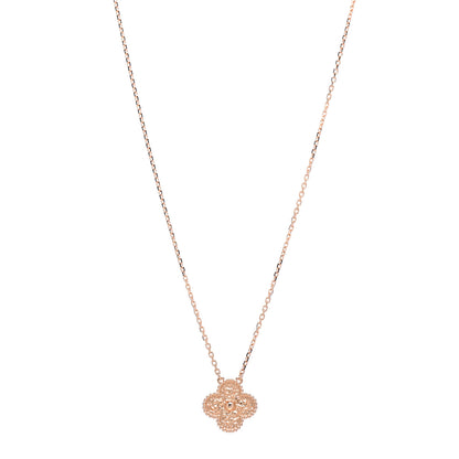 Van Cleef & Arpels 18K Rose Gold Vintage Alhambra Pendant Necklace 1 of 5