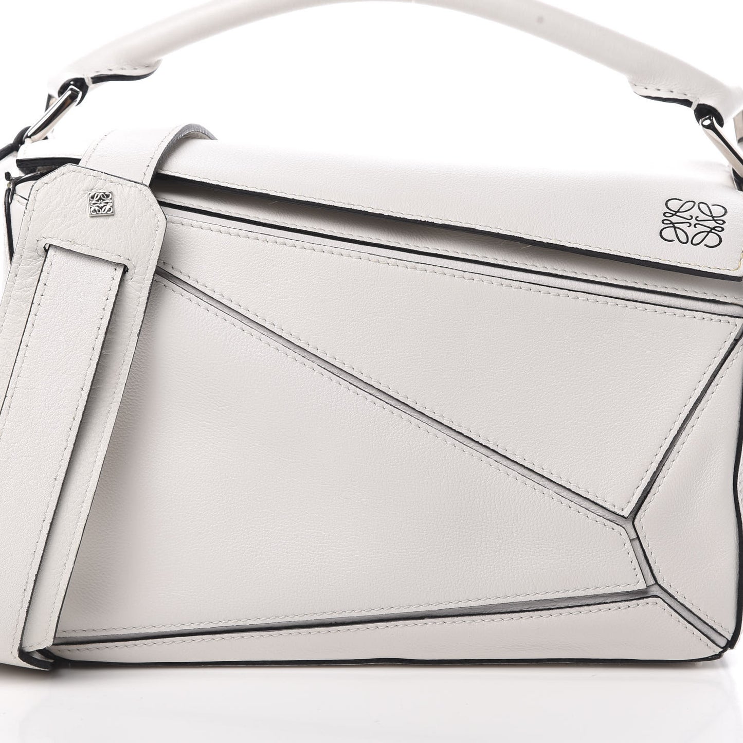Calfskin Small Puzzle Bag White