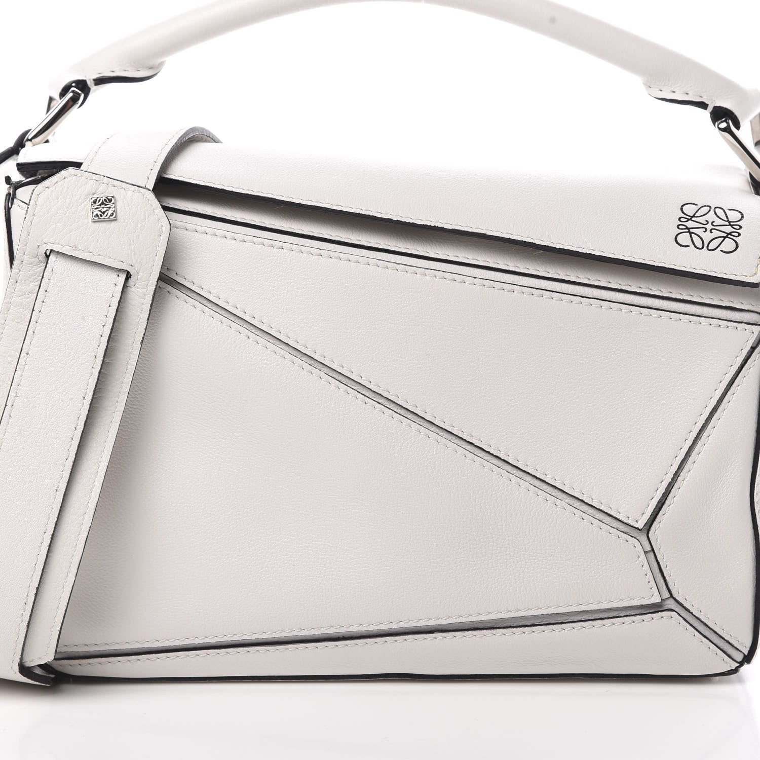 Loewe Calfskin Small Puzzle Bag White 9 of 12