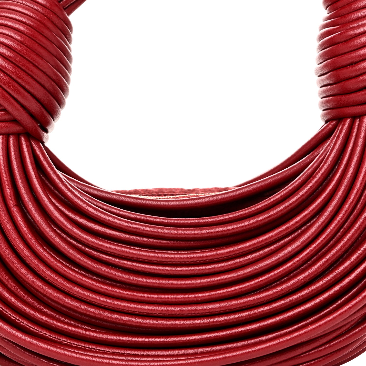 Bottega Veneta Nappa Mini Tubular Double Knot Dark Red 7 of 9