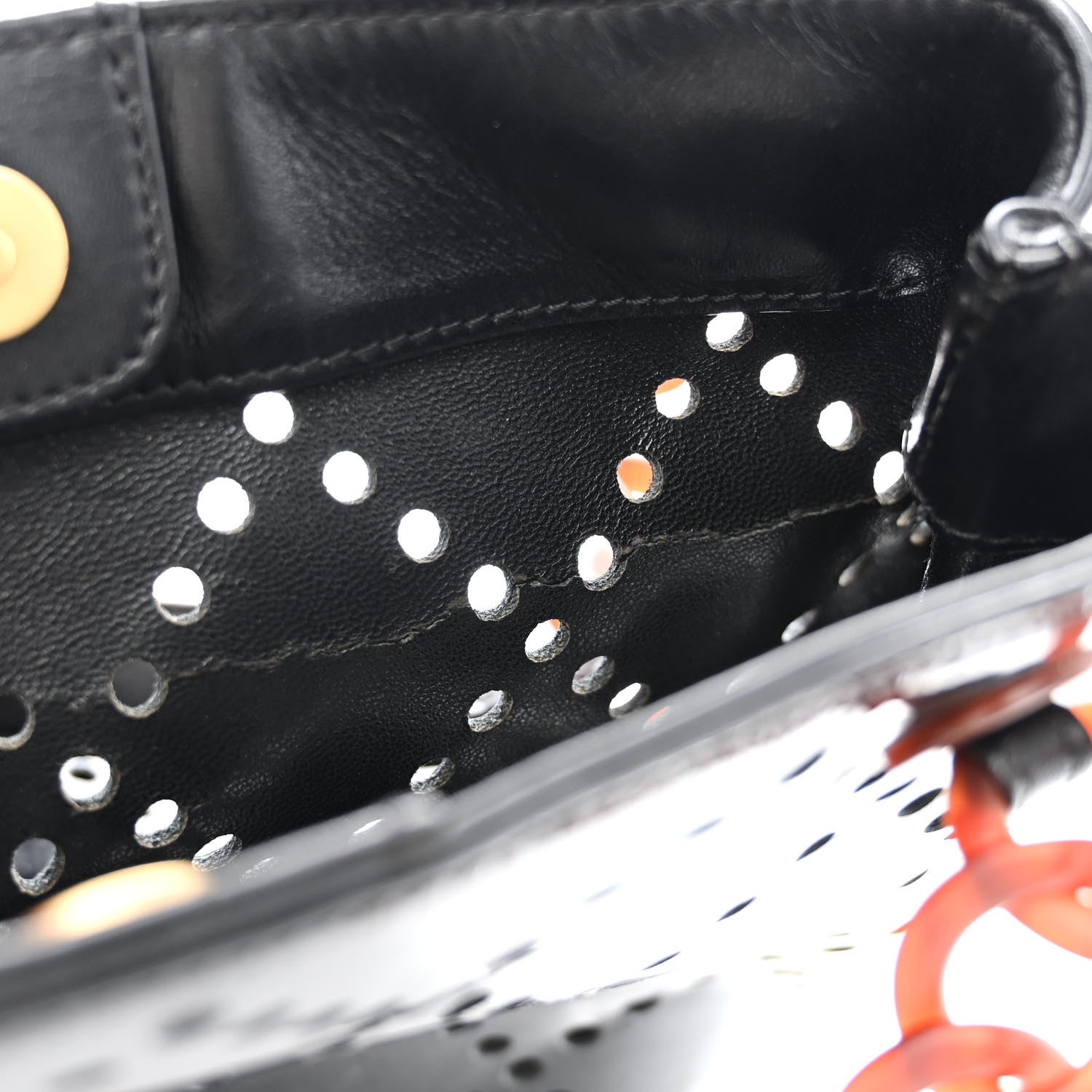 Chanel Patent Perforated Bekko Chain Tote Black 11 of 12