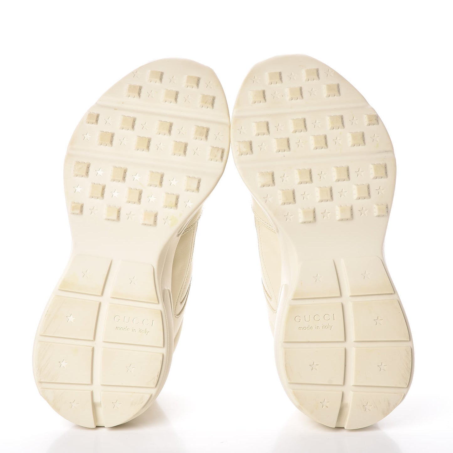 Calfskin Logo Mens Rhyton Sneakers 8.5 Ivory