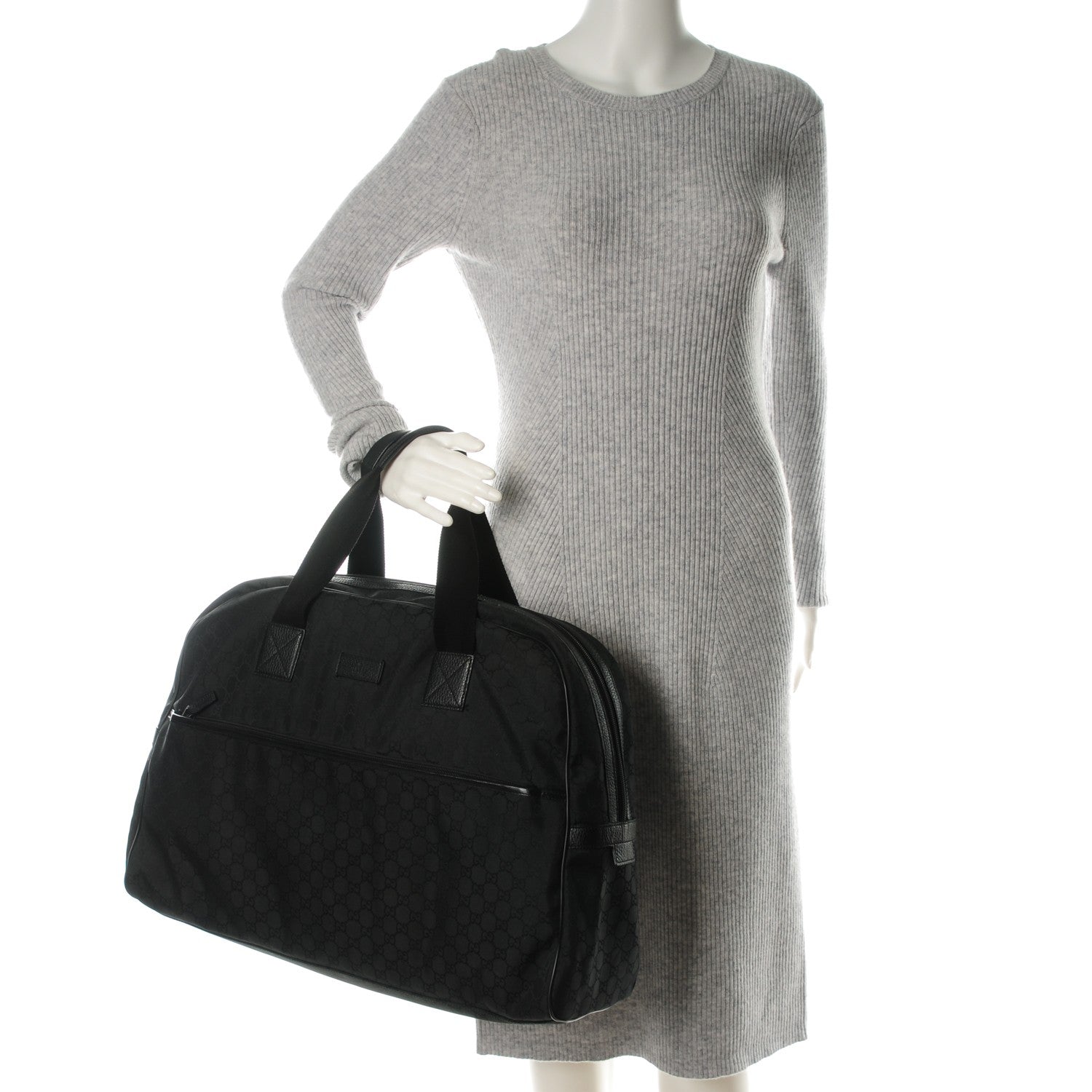 Gucci Nylon Monogram Duffle Bag Black 2 of 7