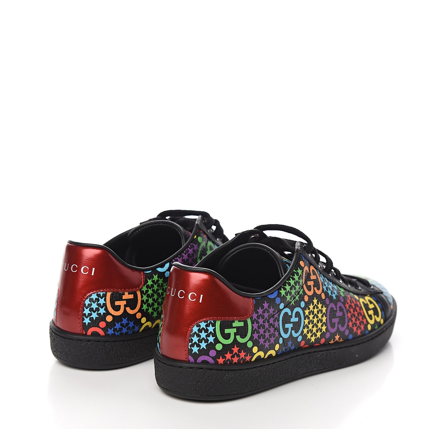 Gucci GG Supreme Monogram Psychedelic Womens Ace Sneakers 35.5 Black Multicolor 4 of 9