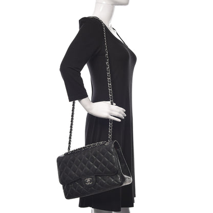 Chanel Caviar Quilted Jumbo Double Flap Black 2 of 11