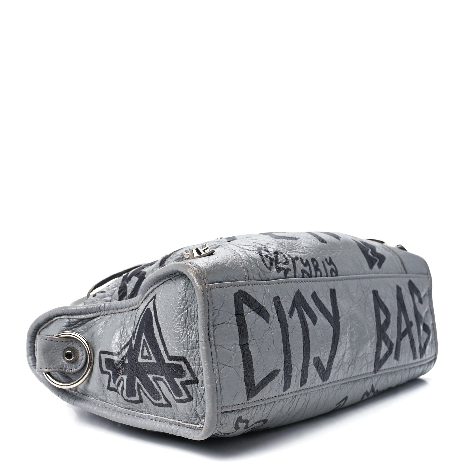 Balenciaga Agneau Arena Graffiti All Over Classic Silver Hardware S City Balenciaga Grey Black 5 of 12