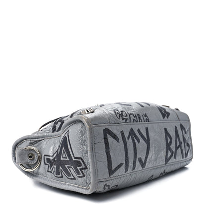 Balenciaga Agneau Arena Graffiti All Over Classic Silver Hardware S City Balenciaga Grey Black 5 of 12