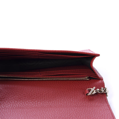 Gucci Dollar Calfskin Interlocking G Chain Wallet Red 5 of 11