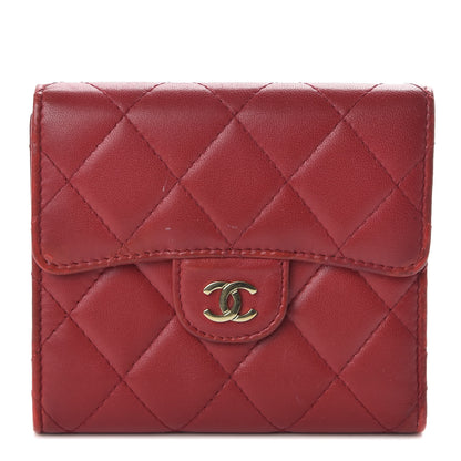 Chanel Lambskin Quilted Small Compact Wallet Red 1 of 8