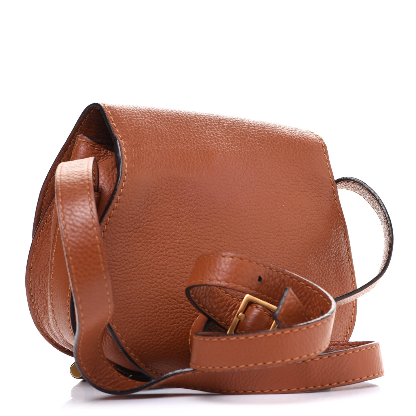 Calfskin Mini Marcie Round Crossbody Bag Tan
