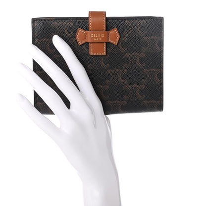 Celine Canvas Triomphe Medium Strap Wallet Tan 2 of 8