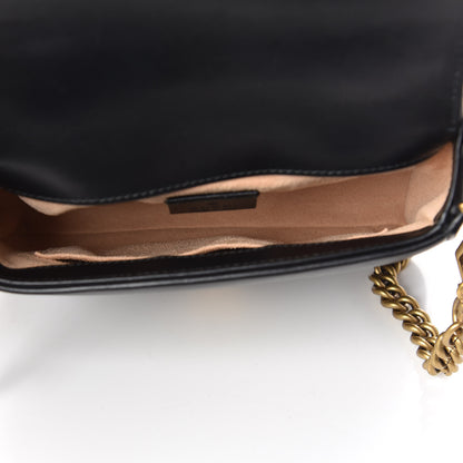 Gucci Calfskin Matelasse Mini GG Marmont Top Handle Shoulder Bag Black 7 of 10