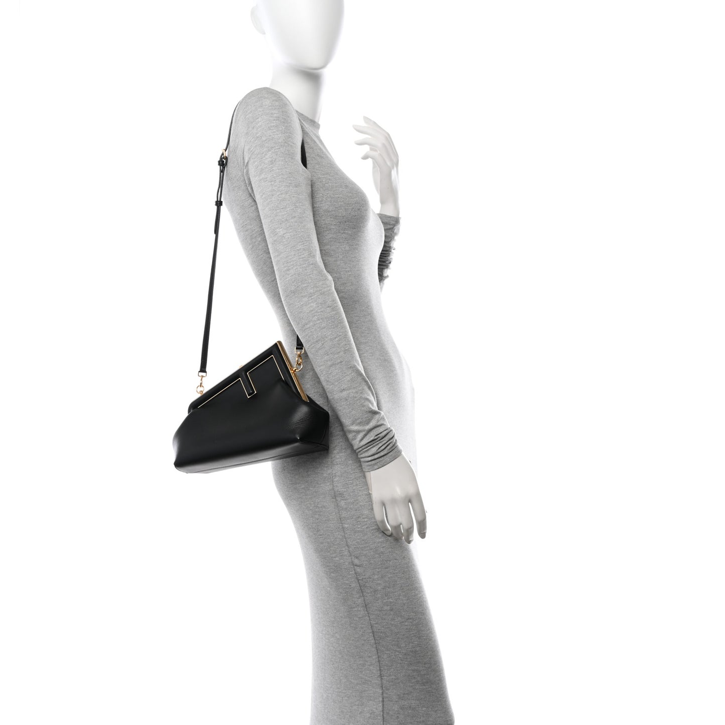 Shiny Nappa Small Fendi First Black