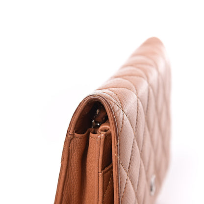 Chanel Caviar Quilted Wallet On Chain WOC Tan 16 of 23