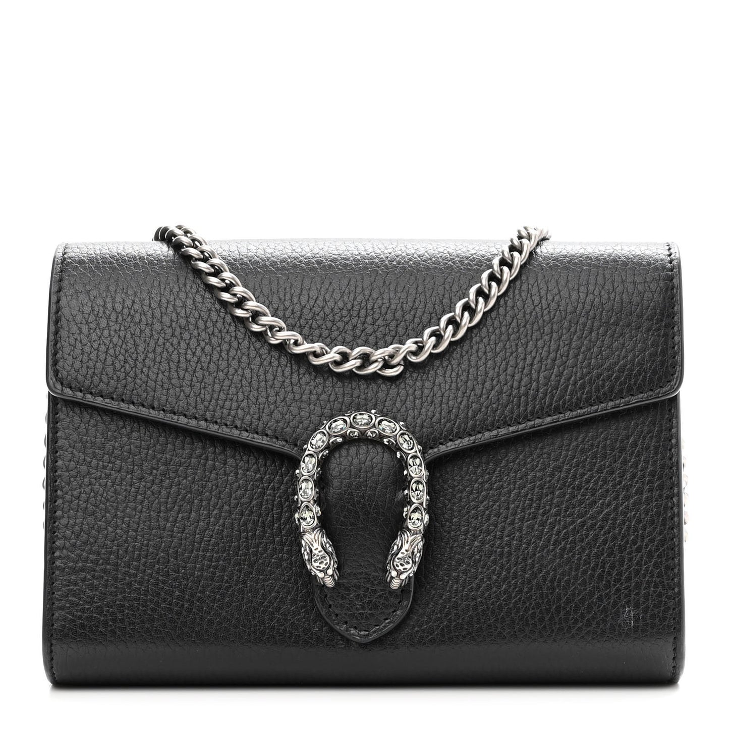 Calfskin Mini Dionysus Chain Wallet Black