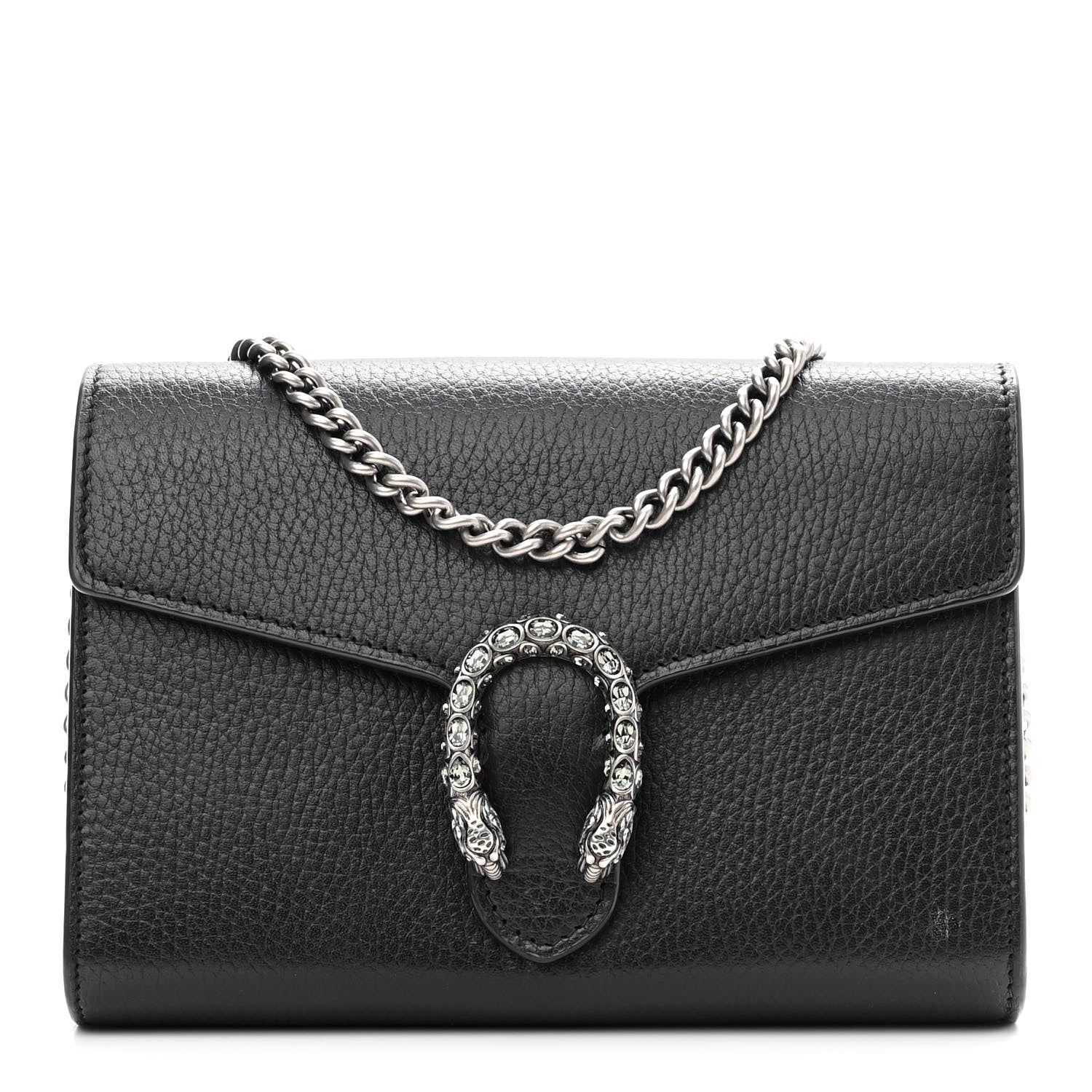 Gucci Calfskin Mini Dionysus Chain Wallet Black 1 of 15