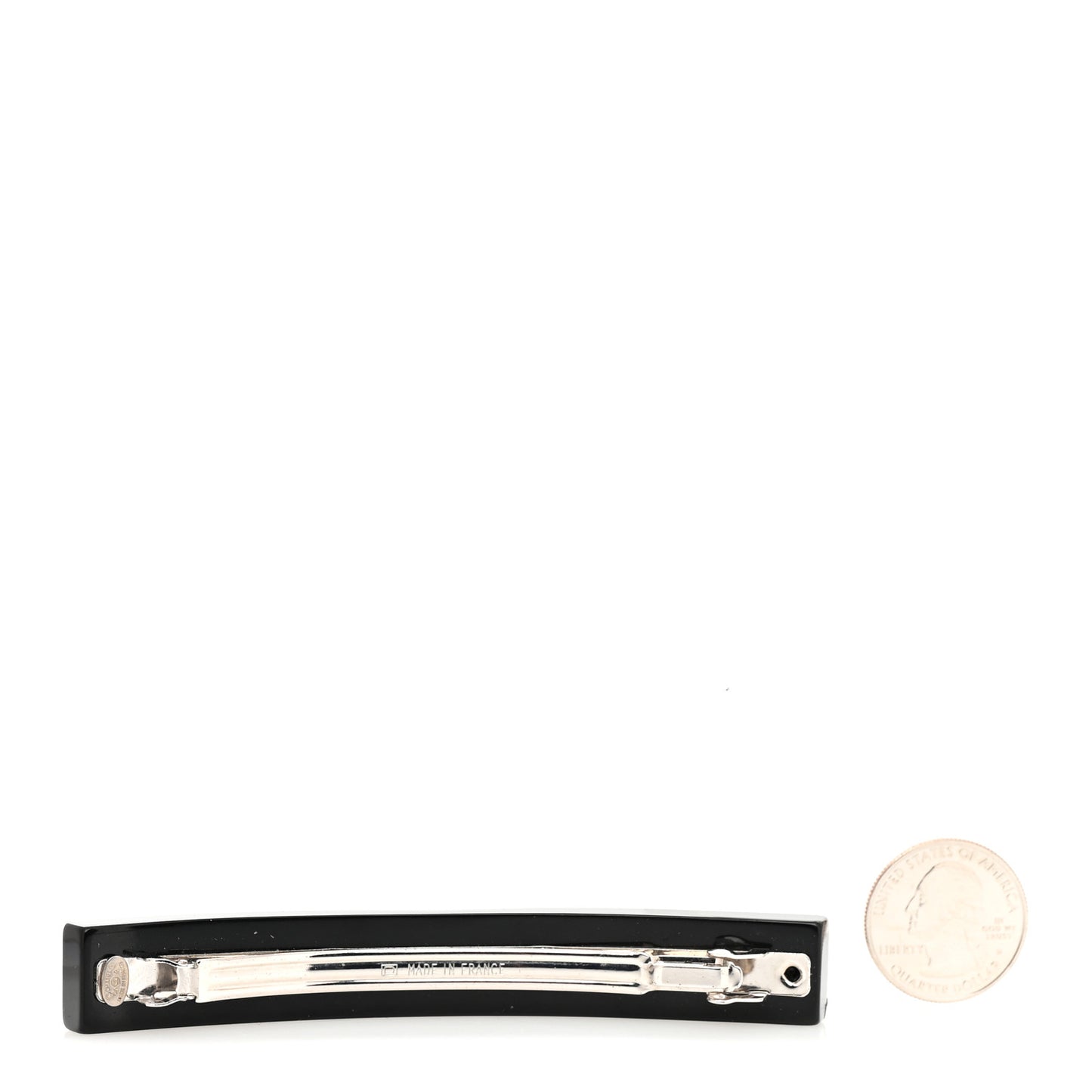 Resin Crystal CC Heart Hair Clip Barrette Black