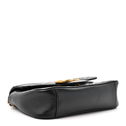 Gucci Calfskin Matelasse Mini GG Marmont Shoulder Bag Black 4 of 13
