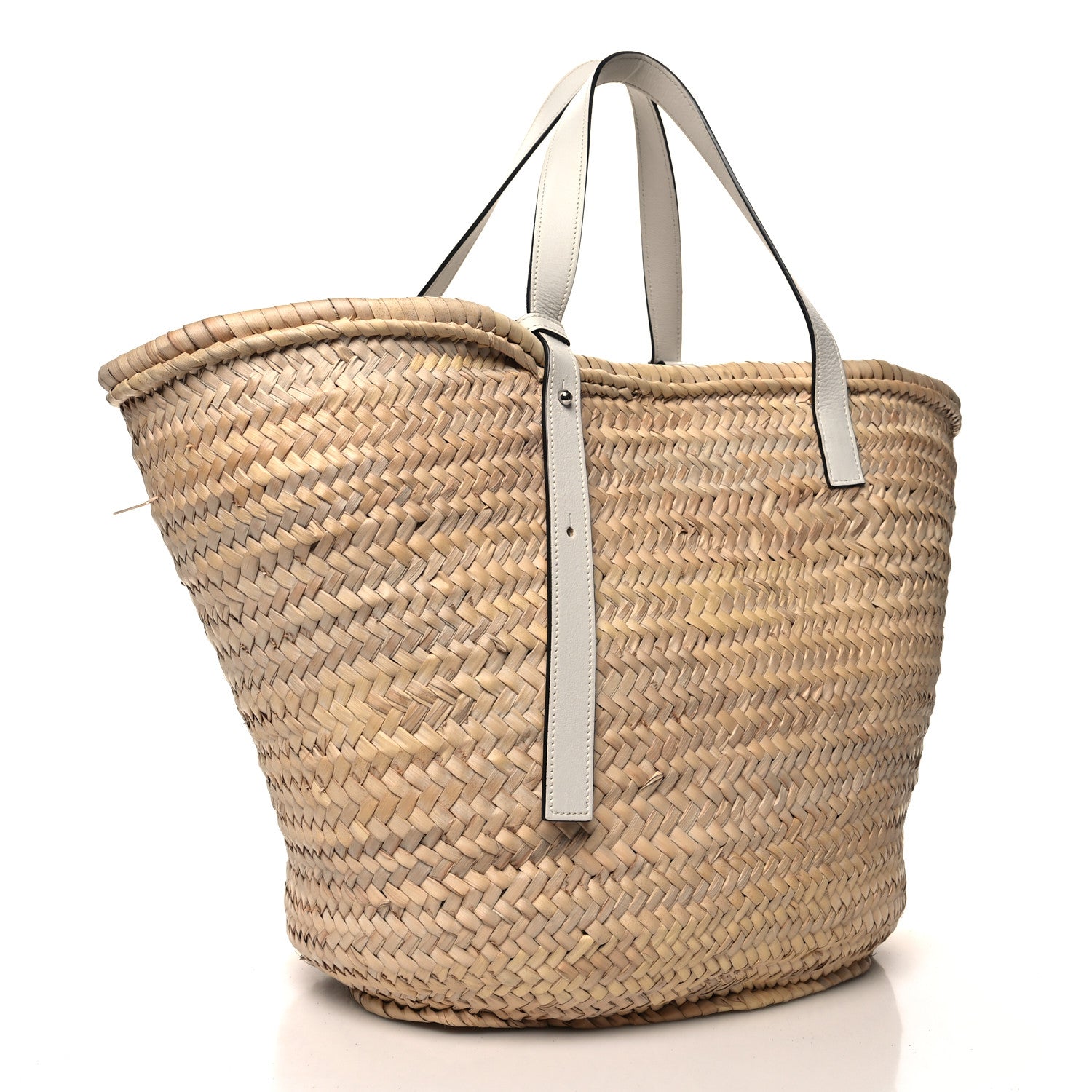 Loewe Raffia Large Basket Tote Bag White 3 of 10