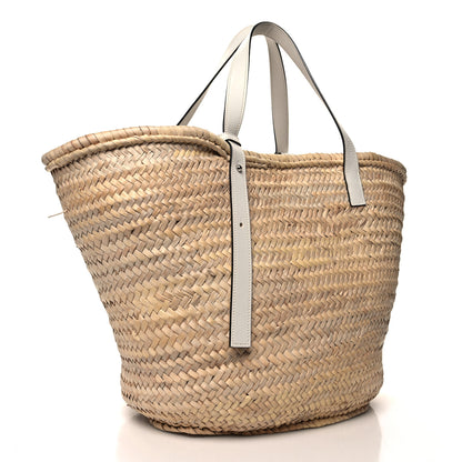 Loewe Raffia Large Basket Tote Bag White 3 of 10