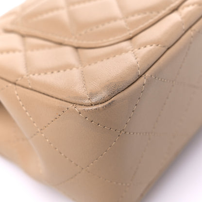 Chanel Lambskin Quilted Mini Rectangular Flap Dark Beige 10 of 13