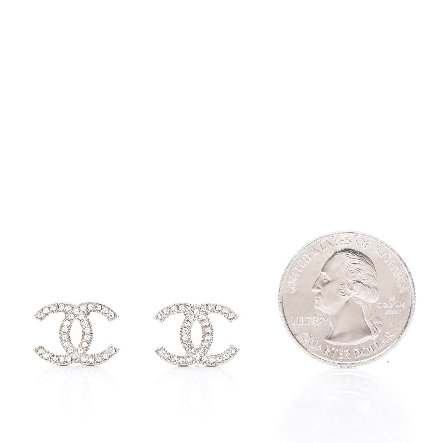 Crystal CC Earrings Silver