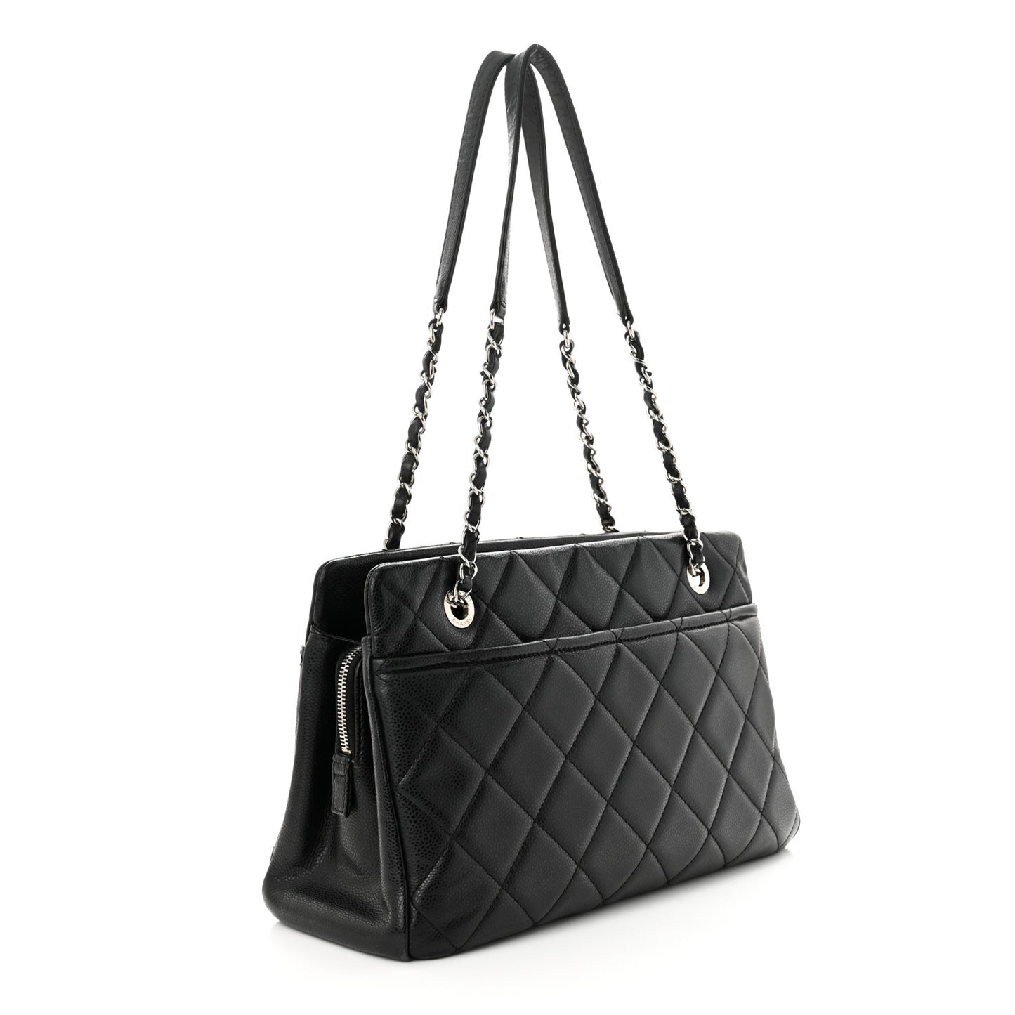 Caviar Quilted Timeless CC Soft Tote Black
