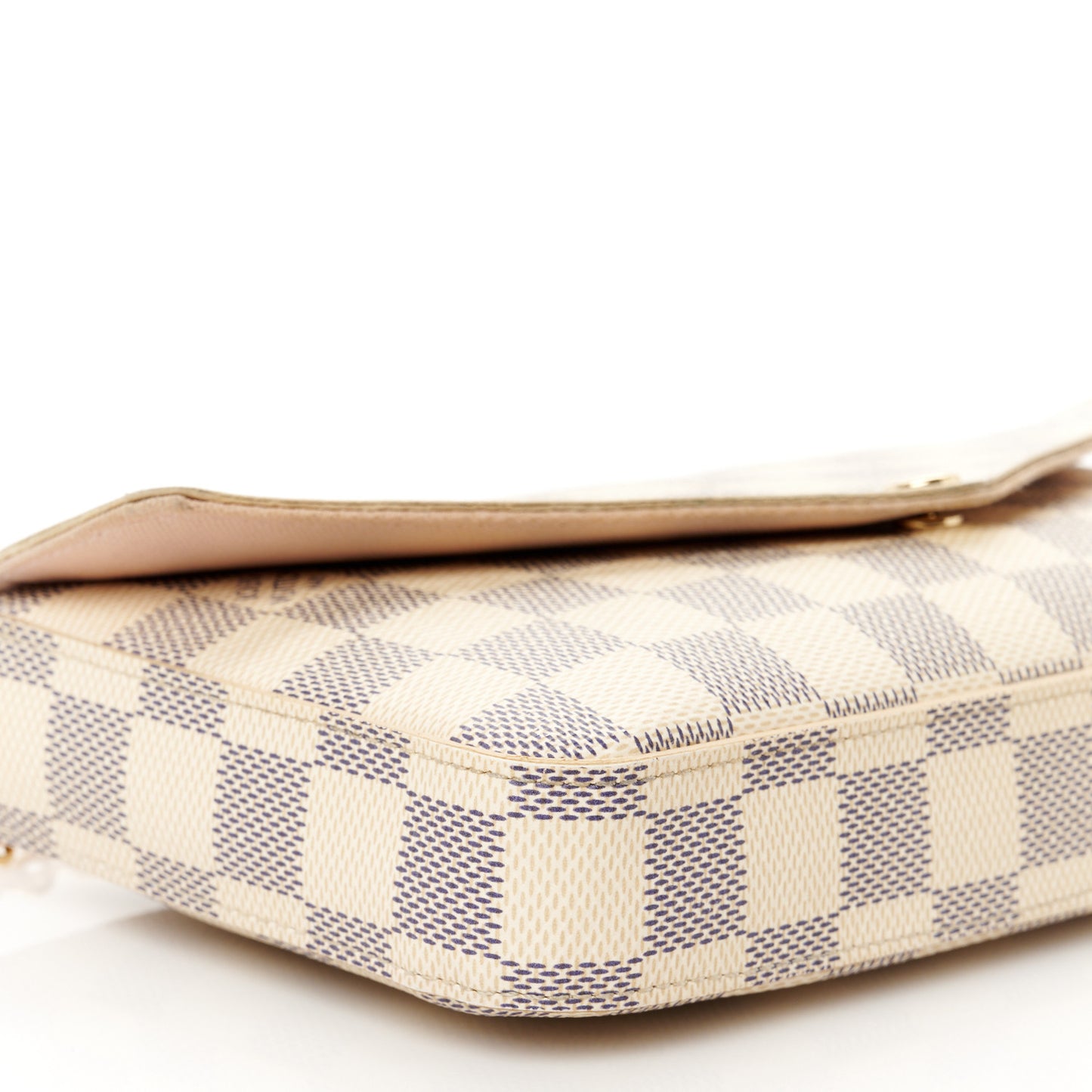 Damier Azur Pochette Felicie Chain Wallet Rose Ballerine