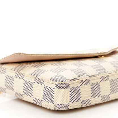 Louis Vuitton Damier Azur Pochette Felicie Chain Wallet Rose Ballerine 10 of 12