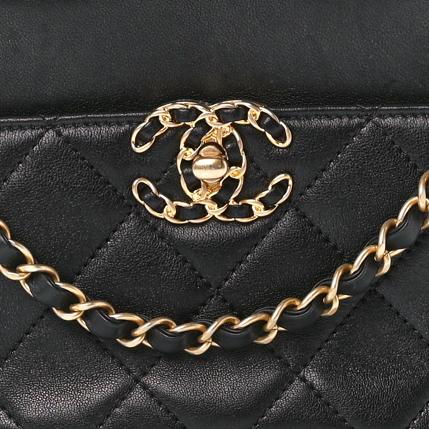 Chanel Goatskin Quilted Chanel 19 Camera Case Black 8 of 11
