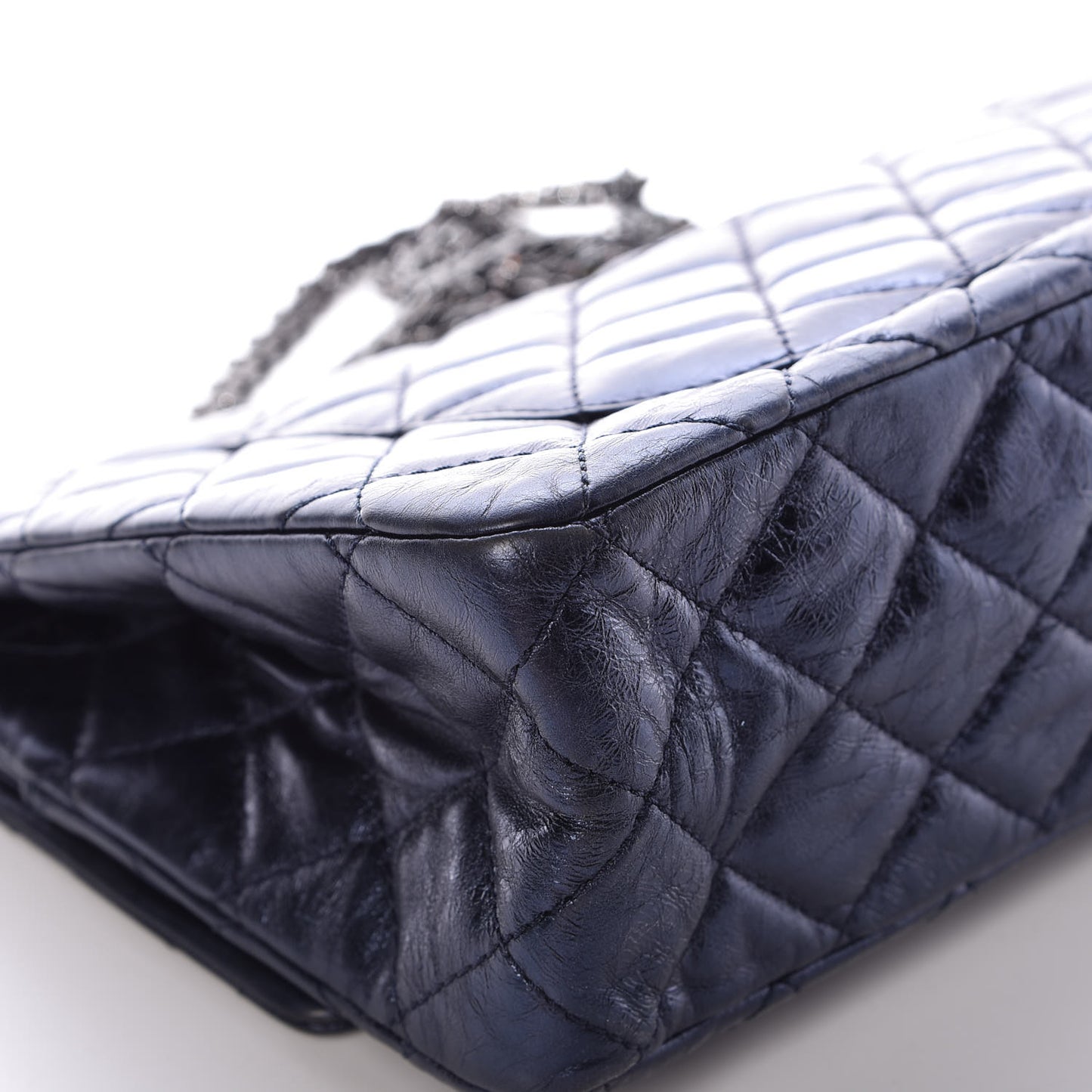 Metallic Aged Calfskin 2.55 Reissue Flap 227 Blue