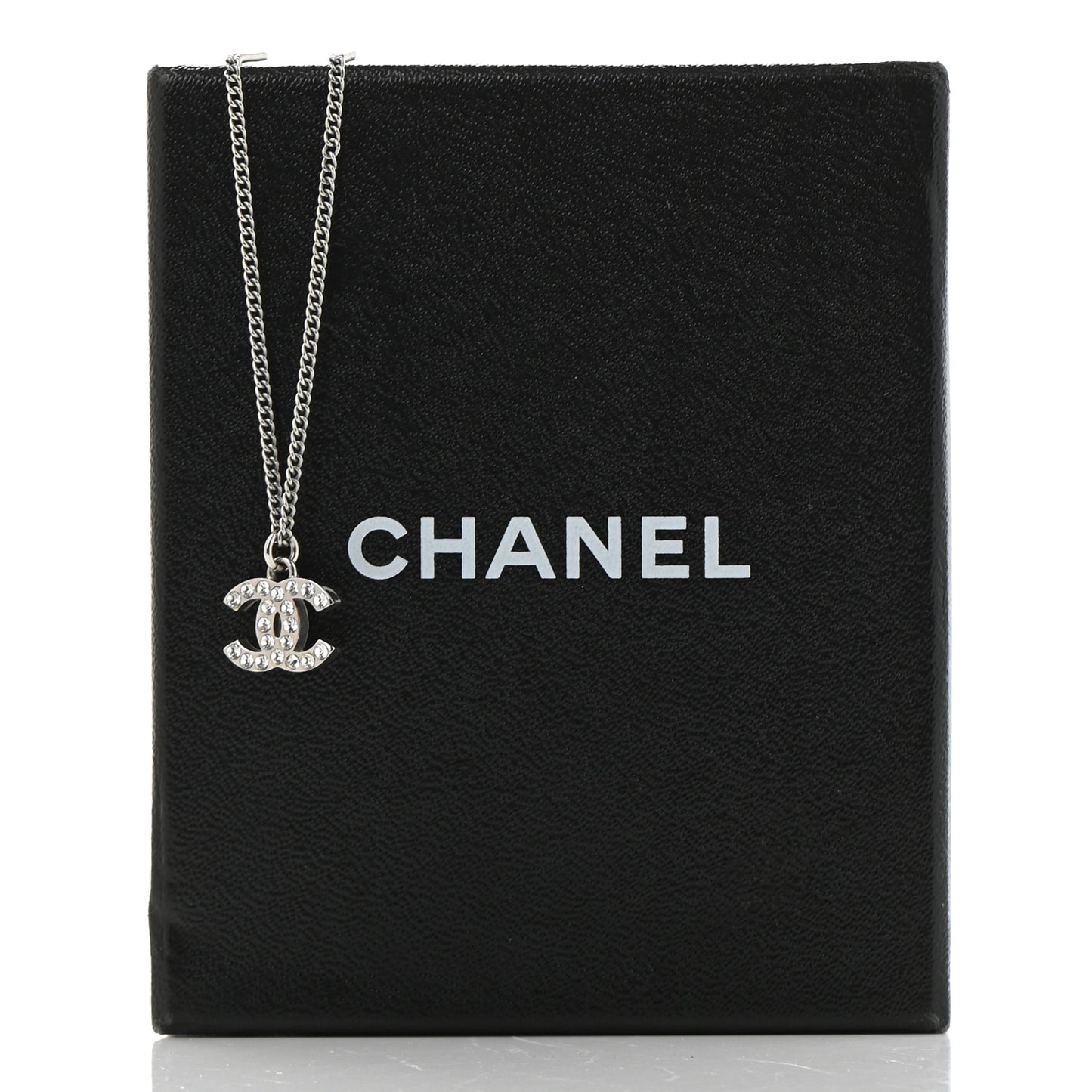 Crystal CC Pendant Necklace Silver
