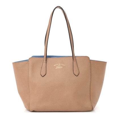Gucci Dollar Calfskin Small Swing Tote Camelia Mineral Blue 1 of 19