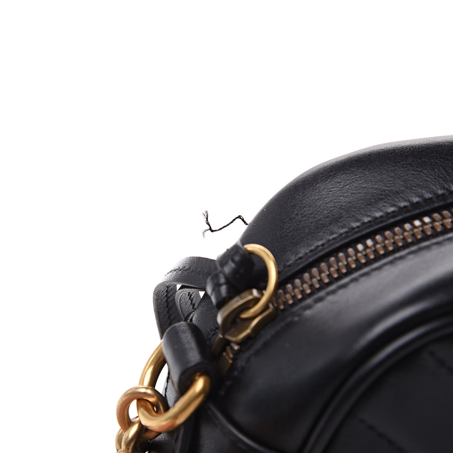 Calfskin Matelasse Small GG Marmont Chain Shoulder Bag Black