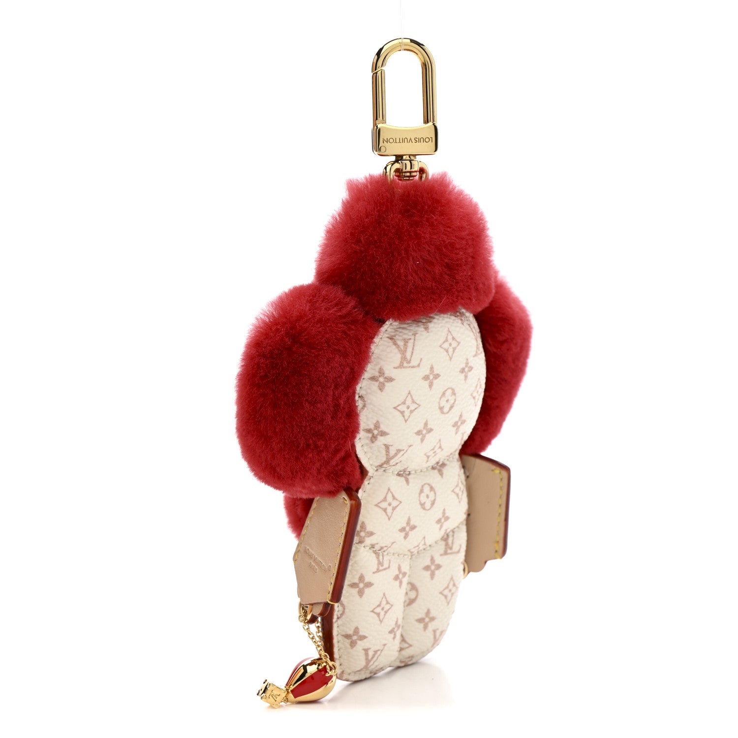 Louis Vuitton Monogram Mink Fur Vivienne Fashionista Bag Charm Key Holder Red Multicolor 3 of 7
