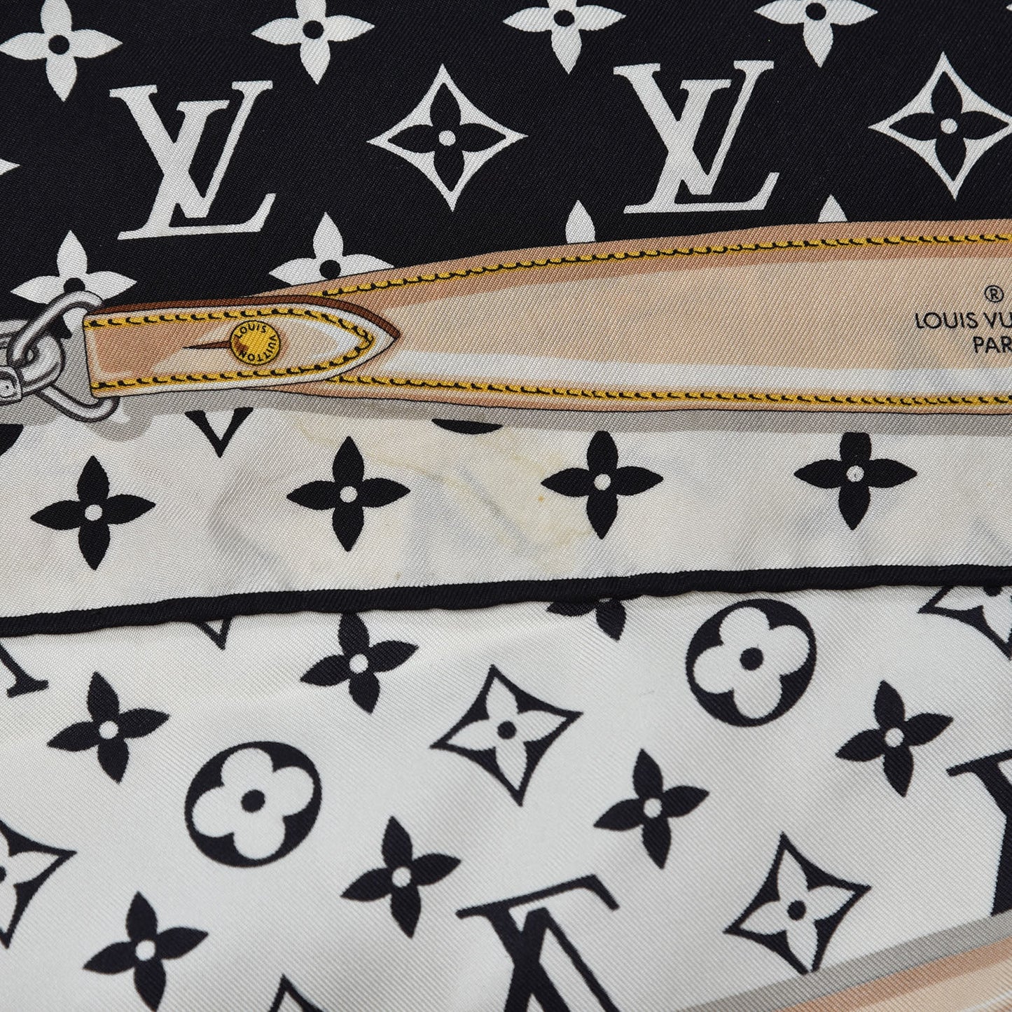 Silk Monogram Confidential Square Scarf Black