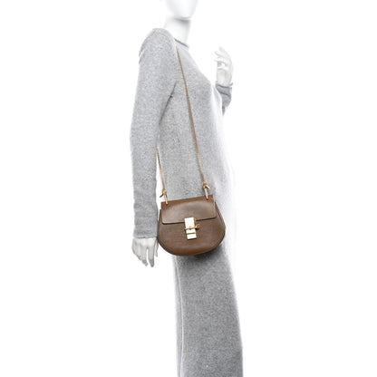Chloe Grained Calfskin Lambskin Mini Bi-Color Drew Shoulder Bag Brown 2 of 9