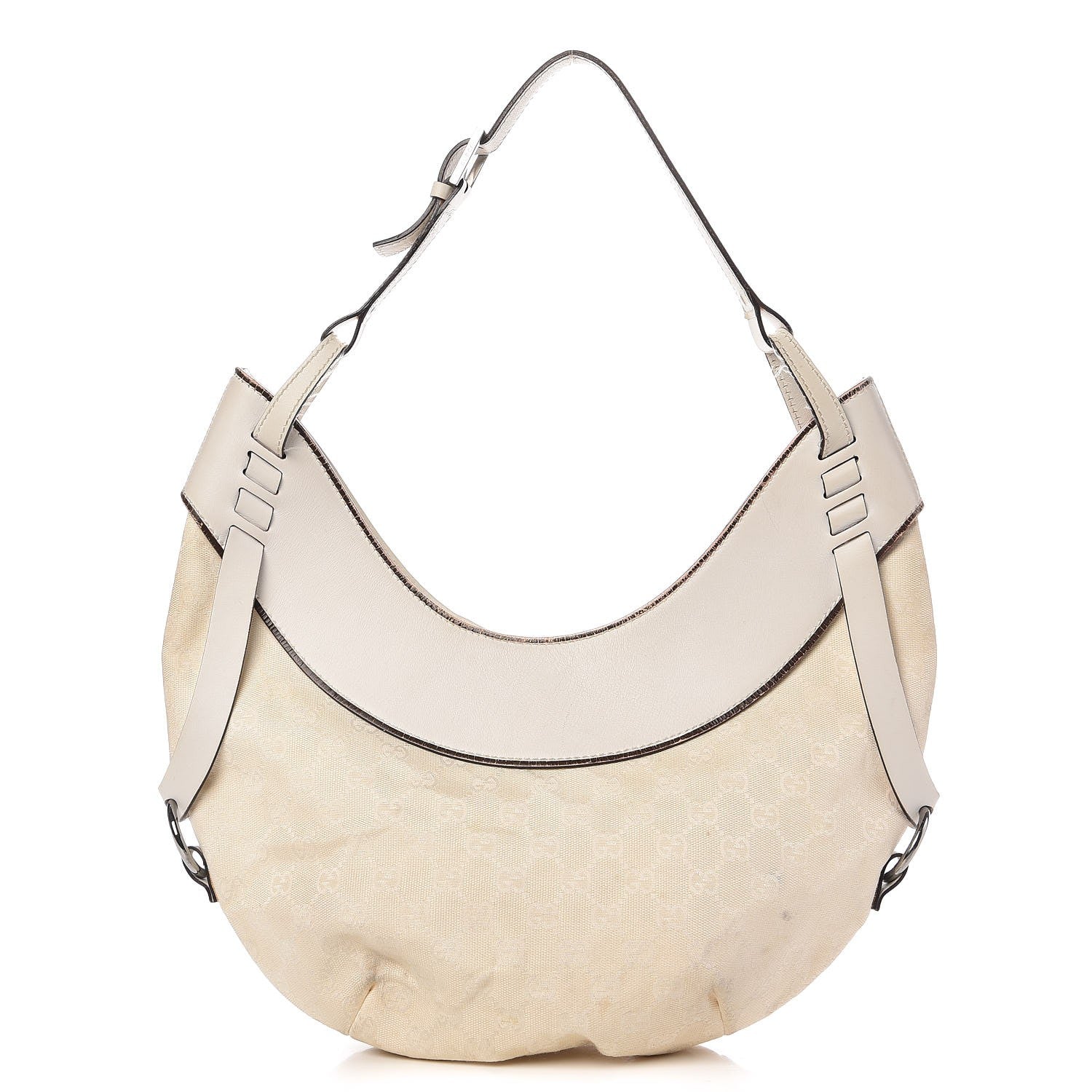 Gucci Monogram Half Moon Hobo White 1 of 16