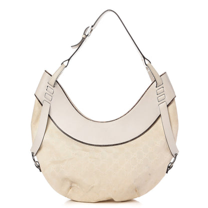 Gucci Monogram Half Moon Hobo White 1 of 16