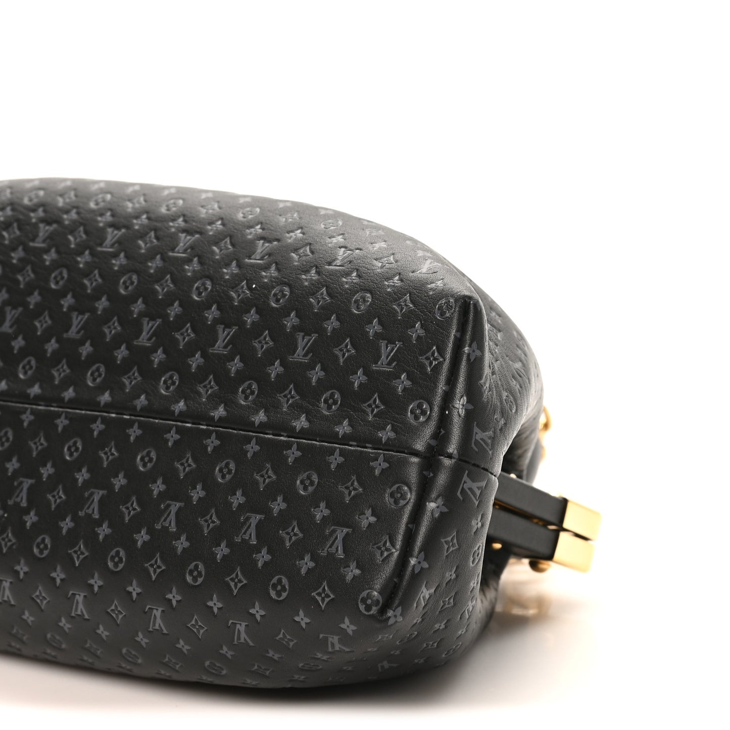 Calfskin Nanogram Embossed Clutch Black