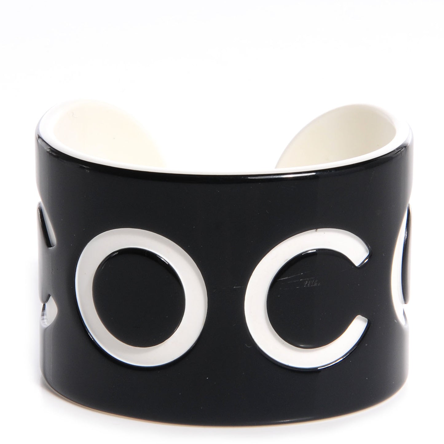 Resin Coco Wide Cuff Black White