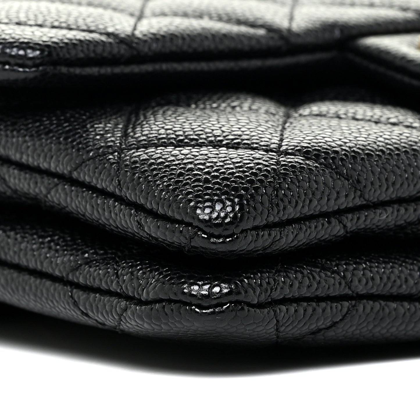 Shiny Caviar Pick Me Up Flap Belt Bag Black