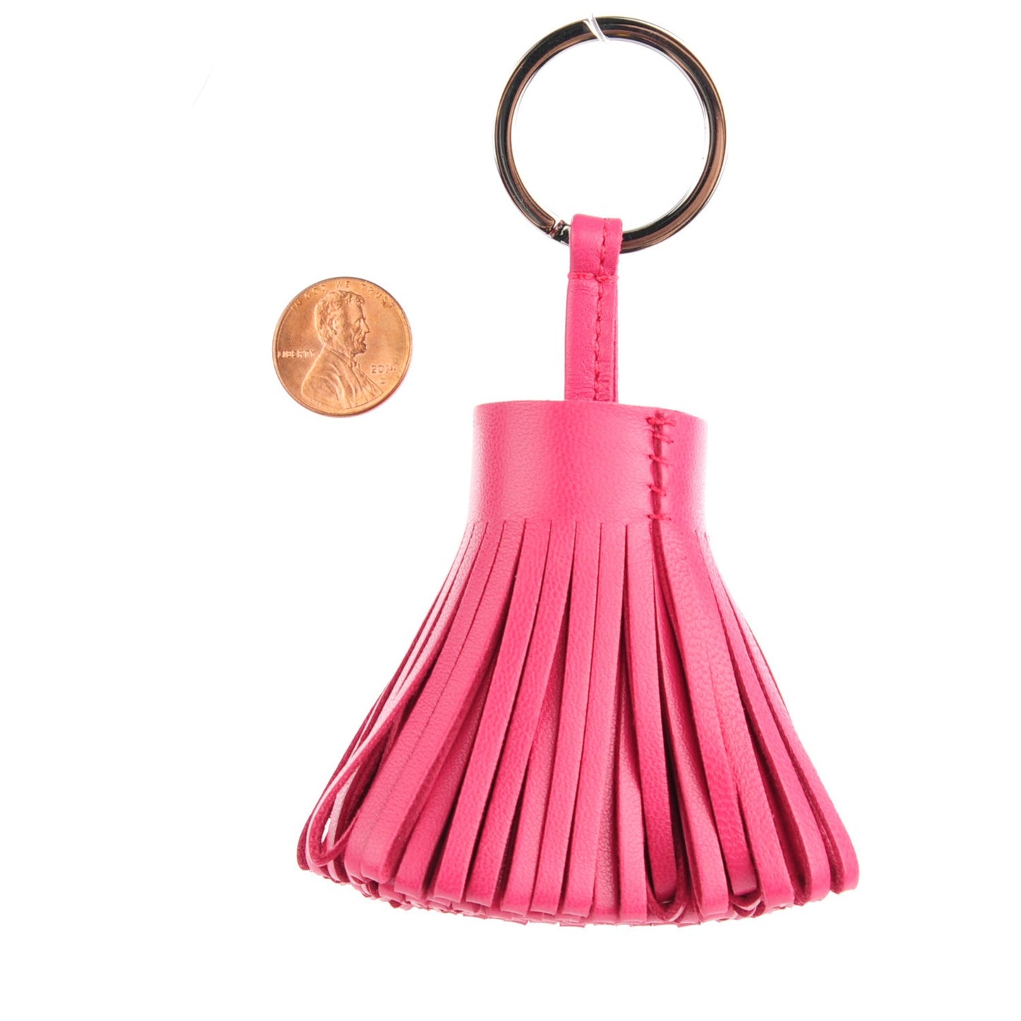 Lambskin Carmen Tassel Key Holder Rose Shocking