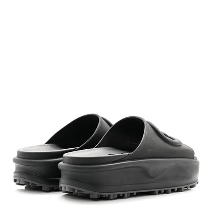 Gucci Soft Rubber Womens Interlocking G Platform 42mm Slide Sandals 36 Black 4 of 10