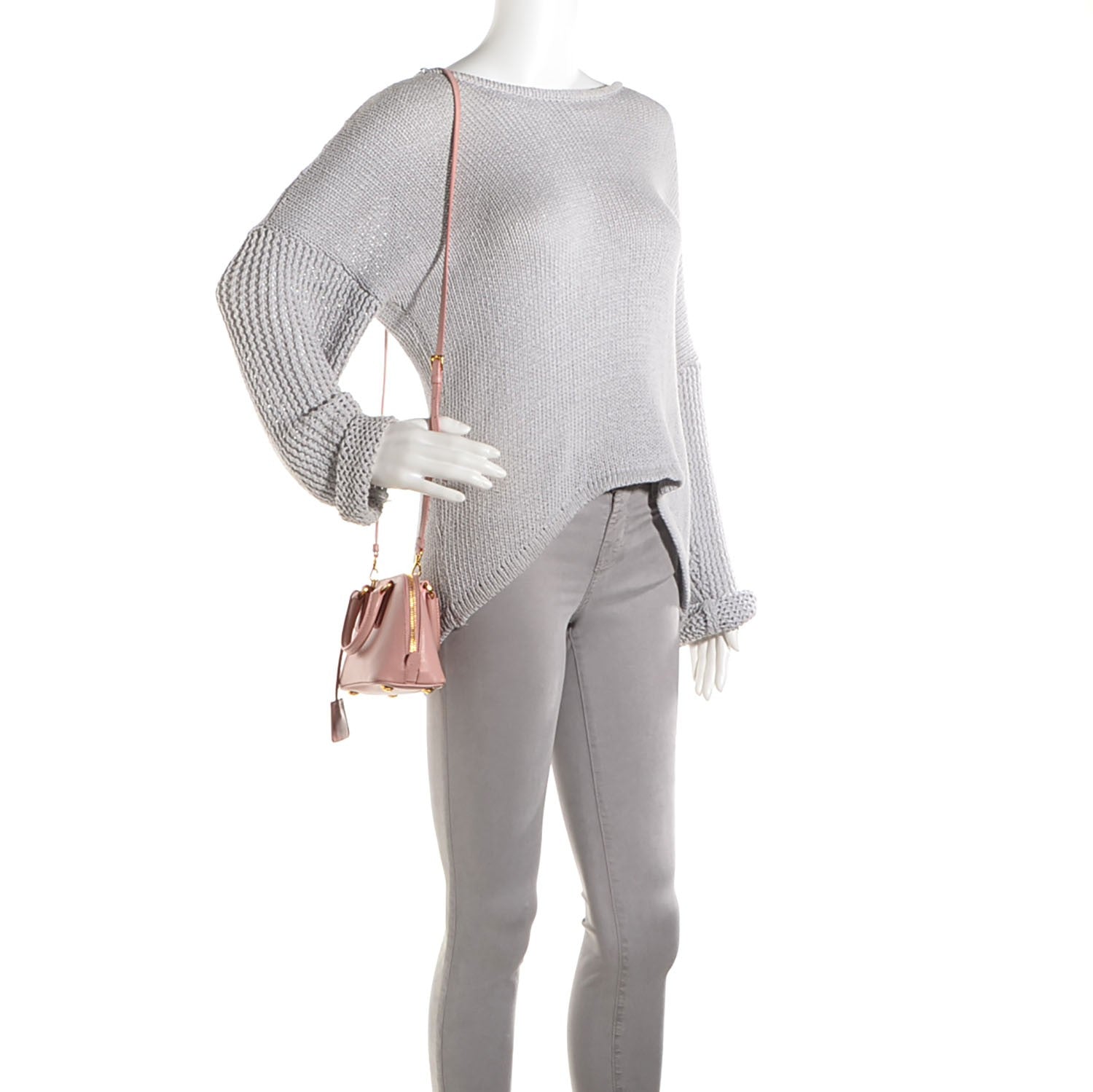 Prada Saffiano Lux Mini Promenade Tote Orchidea 2 of 8