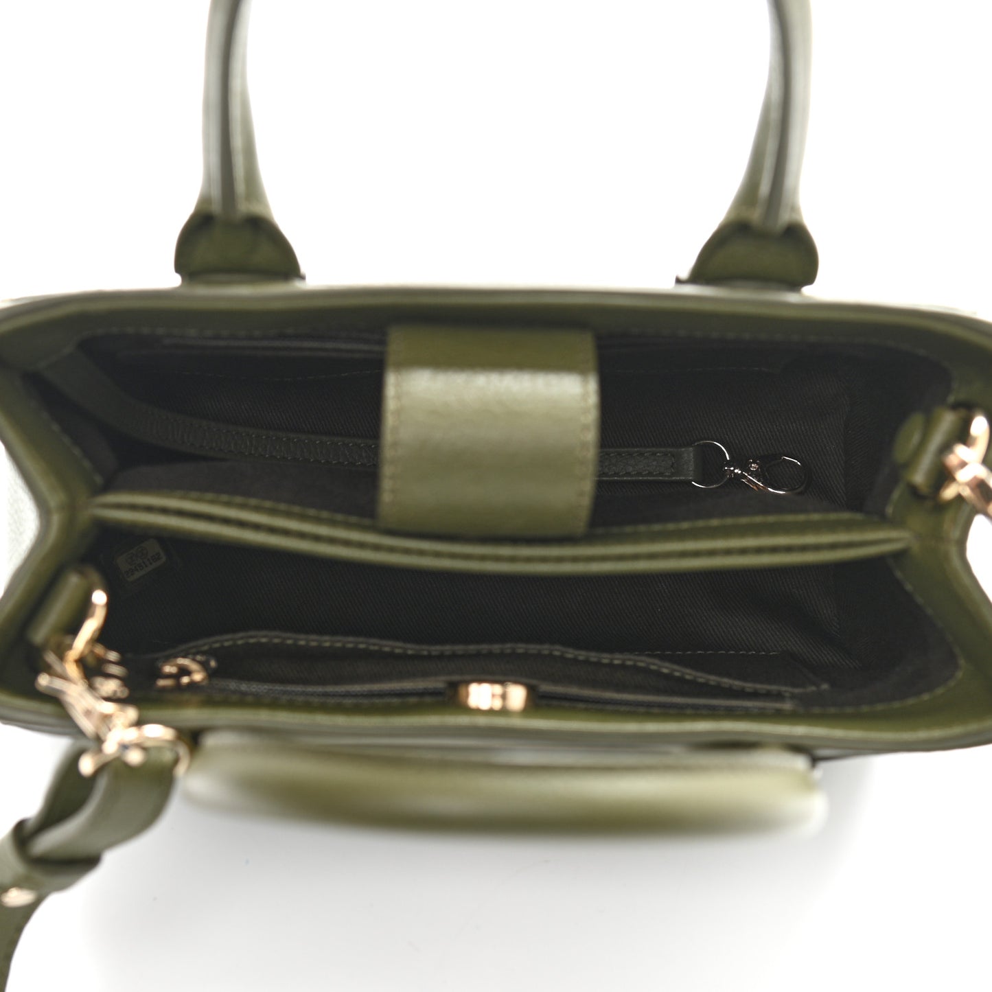 Grained Calfskin Mini Neo Executive Shopper Tote Khaki